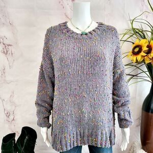 Seven7 Chenille knit popcorn sweater